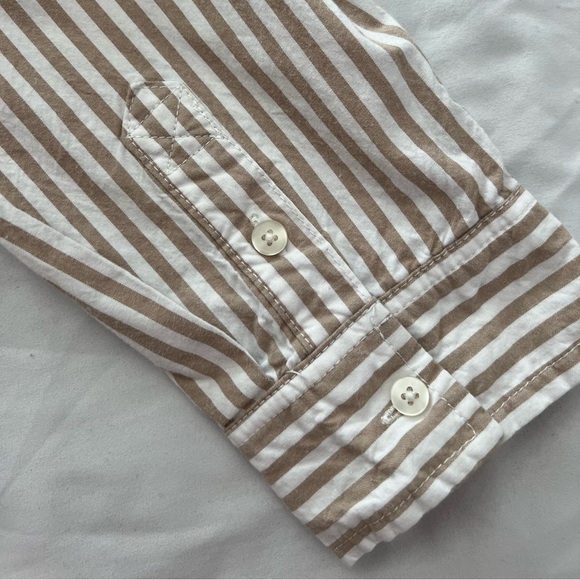 Tan Stripped Button Up - Picture 4 of 5